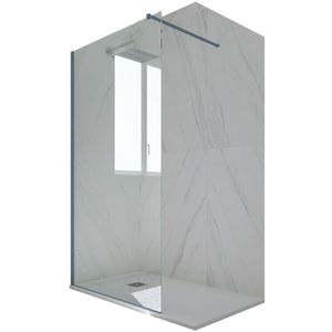 Duschwand Walk In pvc cm Klarglas Marineblau Kolors