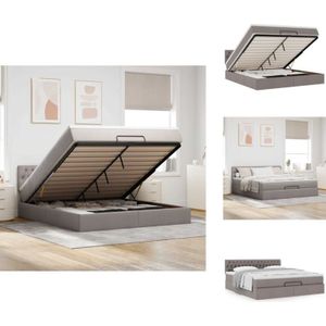 Vidaxl - Ottoman-Bett mit Matratze Taupe 180x200 cm Stoff - Ottoman-Bett - Ottoman-Betten - Bettrahmen - Bettgestell