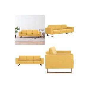 Vidaxl - 3-Sitzer-Sofa Stoff Gelb - 3-Sitzer Sofa - Couch - Wohnzimmermöbel - Polstersofa - Gelbes Sofa - Home & Living