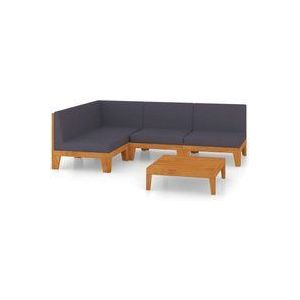 Vidaxl - 5-tlg. Garten-Lounge-Set mit Kissen Akazie Massivholz