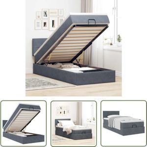 VidaXL Ottoman-Bett mit Matratze Dunkelgrau 100x200 cm Samt