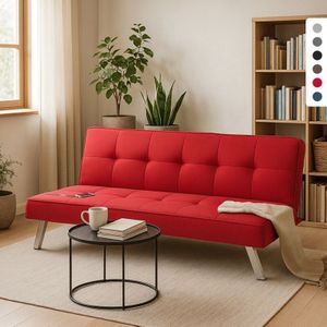 Schlafsofa aus Stoff mit USB-Anschluss und Metallbeinen Design Astralis - Rot