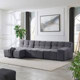 Home Deluxe - Modulares Sofa orlena - xl - Links Anthrazit Ecksofa, Samtstoff, Samtsofa, Modulsofa
