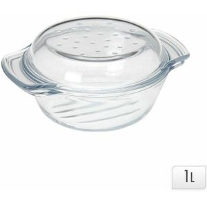 Runder Glasbrunnen mit Deckel 2L