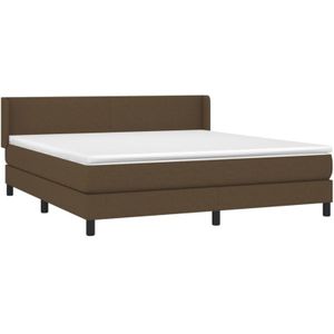 Vidaxl - Boxspringbett mit Matratze Dunkelbraun 180x200 cm Stoff