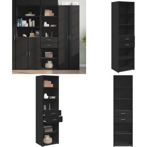 Vidaxl - Highboard Schwarz 50x42,5x185 cm Holzwerkstoff - Sideboard - Hochschrank - Wohnzimmermöbel - Holz Sideboard - Schwarz - Home & Living