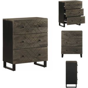 Vidaxl - Sideboard Schwarz 60x33x75 cm Massivholz Mango - Sideboard - Sideboards - Kommode - Anrichte