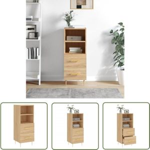 The Living Store Sideboard Sonoma-Eiche 34,5x34x90 cm Holzwerkstoff - Sideboard - Wohnzimmermöbel - Eichefarben - Regal - Schublade