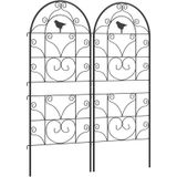 Outsunny - Rankgitter Metall 2er Set zum Stecken rostfrei Rankhilfe mit Vogeldesign für Kletterpflanzen 50x120 cm Spalier für Zimmerpflanzen