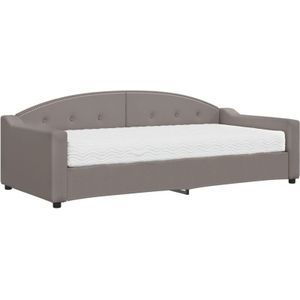Tagesbett mit Matratze Taupe 90x200 cm Stoff Vidaxl