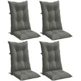Hochlehner-Auflagen 4 Stk. Melange Dunkelgrau 120x50x7 cm Stoff Vidaxl