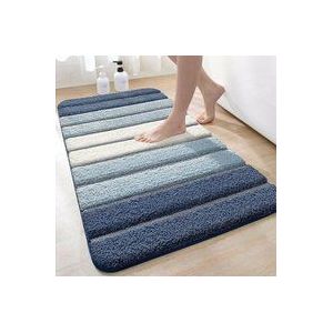 Anti-Rutsch-Badteppich,Extra Weich Badteppich,Maschinenwaschbar,Wasserabsorbierend,40 x 60 cm,Blau