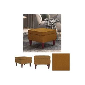 Hocker mit Holzbeinen Braun Samt - Klappstühle & Hocker - Braun - The Living Store