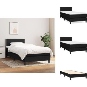 Vidaxl - Boxspringbett mit Matratze Schwarz 90x190 cm Stoff - Boxspringbett - Doppelbett - Schlafsystem - Bettenrahmen - Matratze