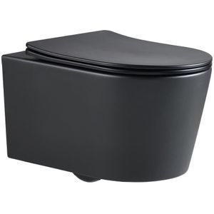 Swiss Aqua Technologies - Wand-WC ohne Spülrand und unsichtbare Befestigungen + Sitz mit Absenkautomatik (BlackSATrimless)