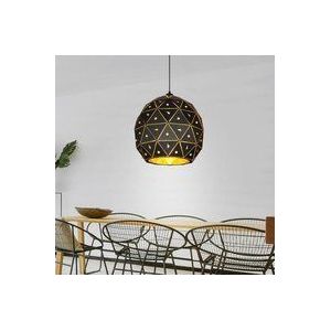 Globo - Hängelampe Hängeleuchte Pendelleuchte Wohnzimmerlampe Esszimmerleuchte, K9 Kristalle schwarz Metall klar, E27, d 40 cm