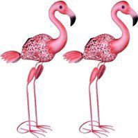 2x led Außen Solar Steh Leuchten Erdspieß Stand Deko Flamingo Grundstück Lampen