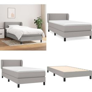 Vidaxl - Boxspringbett mit Matratze Hellgrau 80x200 cm Stoff - Boxspringbett - Doppelbett - Bettenrahmen - Lattenrost - Matratze - Home & Living