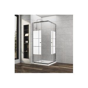 Eckdusche Duschkabine Schiebetür 80x100 Eckeinstieg Duschabtrennung Duschwand 185