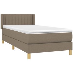 Vidaxl - Boxspringbett mit Matratze Taupe 90x190 cm Stoff