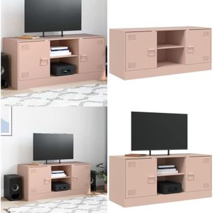 Vidaxl - TV-Schrank Rosa 99x39x44 cm Stahl - TV-Schrank - Fernsehtisch - Regal - Stahlregal - Rosa Möbel - Home & Living