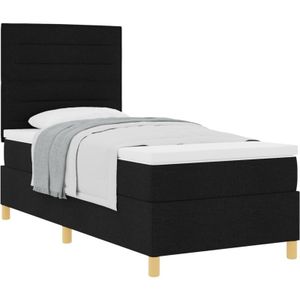 Boxspringbett mit Matratze Schwarz 90x200 cm Stoff vidaXL