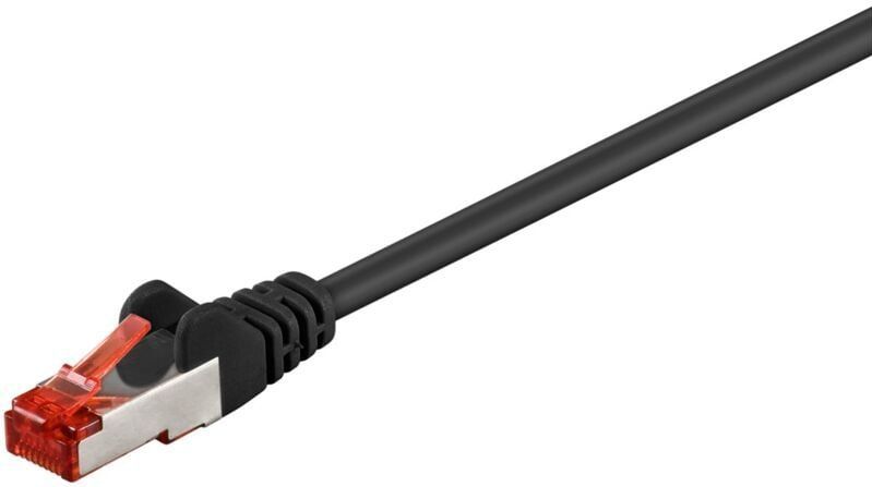 Goobay - cat 6 Patchkabel, s/ftp (PiMF), schwarz, Kupferkaschierter Aluminiumleiter (cca). Kabellänge 7.5 m