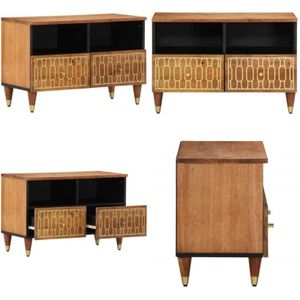 Vidaxl - TV-Schrank 70x33x46 cm Massivholz Mango - tv Schrank - Mangoholz - Vintage Stil - Handgefertigt - Regal - Home & Living