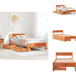 Vidaxl - Massivholzbett ohne Matratze Wachsbraun 100x200 Kiefernholz - Bettgestell - Bettgestelle - Schlafzimmermöbel - Möbel Schlafzimmer