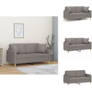 Vidaxl - 2-Sitzer-Sofa mit Zierkissen Taupe 140 cm Stoff - 2-Sitzer-Sofa - Wohnlandschaft - Couchtisch - Tapete Taupe - Gemütliches Sofa