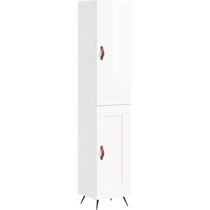 Vidaxl - Highboard Hochglanz-Weiß 34,5x34x180 cm Holzwerkstoff