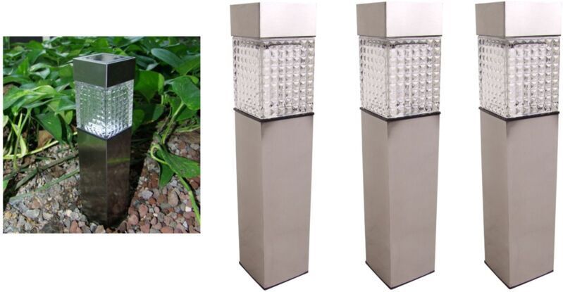 3x Solar Gartenwegeleuchte 27,7cm led Gartenlampe Solarleuchte Außenleuchte Deko