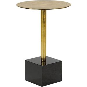 Beistelltisch Gold u. Schwarz aus Metall Marmor Rund ⌀ 30 cm Elegantes Modernes Design für Wohnzimmer Schlafzimmer