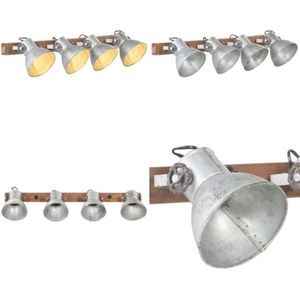 Vidaxl - Wandlampe Industriestil Silbern 90x25 cm E27 - Industrielampen - Wandleuchte - Vintage Möbel - Metallmöbel - Holzlampenschirme - Home &
