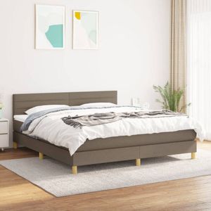 Torana - Boxspringbett mit Matratze Taupe 160x200 cm Stoff