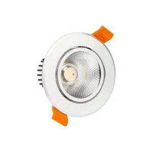 Led Downlight Einbaustrahler 12W cob Schwenkbar Rund Silber Schnitt ø 90 mm No Flicker No Flicker 3000K Warmweiß