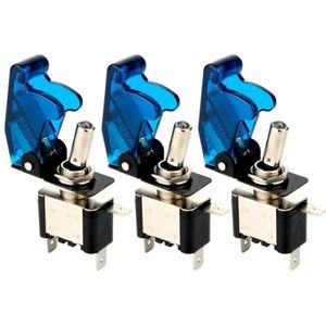 3-teiliger Kippschalter mit blauem LED-Licht, 20 A 12 V-24 VDC, 2-Positionen-Ein-/Aus-Kippschalter, 3-poliger SPST, Wippkippschalter für Auto,