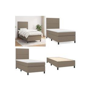Vidaxl - Boxspringbett mit Matratze Taupe 90x200 cm Stoff - Boxspringbett - Doppelbett - Bettenrahmen - Schlafsystem - Lattenrost - Home & Living
