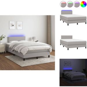 Vidaxl - Boxspringbett mit Matratze & led Hellgrau 120x200 cm Stoff - Boxspringbett - Doppelbett - Schlafsofa - Lattenrost - Bettsystem