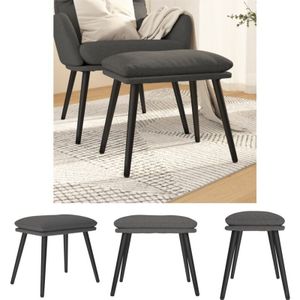 Fußhocker Dunkelgrau 45x29,5x35 cm Stoff - Polsterhocker - Grau - The Living Store
