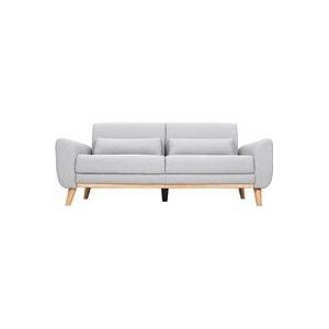 Miliboo - Design-Sofa 3 Plätze Stoff Hellgrau Eichenbeine ektor