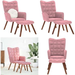 Vidaxl - Relaxsessel mit Hocker Rosa Samt