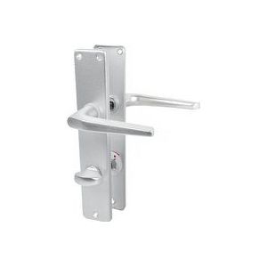 Langschildgarnitur Europa F1 Aluminium Türdrücker Türbeschlag Türklinke Beschlag wc din Norm