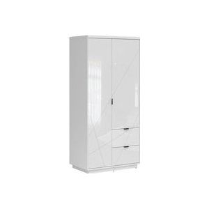 Petits-meubles - Schrank Sven mit 2 Schubladen und 2 Türen, Weiß, 201cm