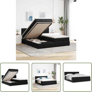 VidaXL Ottoman-Bett mit Matratzen Schwarz 200x200 cm Samt