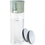 VITAL Light Green Wasserfilterflasche (600 ml) mit 2 MicroDisc-Filtern, für die Flüssigkeitsversorgung unterwegs, entfernt Chlor, Verunreinigungen,