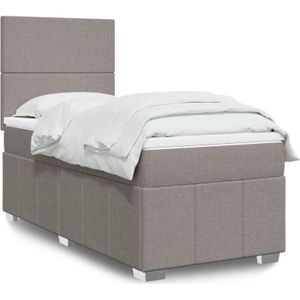 Boxspringbett mit Matratze Taupe 80x200 cm Stoff
