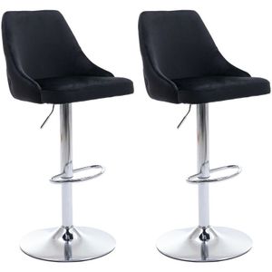 Wahson Office Chairs - 2er Set Barhocker aus Samt Bistrohocker mit Rücklehne Barstuhl höhenverstellbar für Kücheninsel, Schwarz