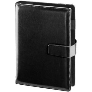 Tages- und Wochenplaner, universeller Premium-A5-Kalender in Schwarz mit austauschbarer Einlage, Cambridge-Magnetverschluss