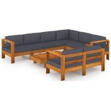 Vidaxl - 8-tlg. Garten-Lounge-Set mit Dunkelgrauen Auflagen Akazienholz